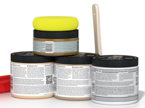 Back of Multi-purpose Wood'n Kit Med Pickled Oak exterior top coat by Retique It® for wood finishing projects.