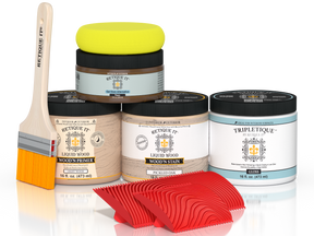 Retique It® Multi-purpose Wood'n Kit in Pickled Oak with gloss finish, includes interior top coat for wood furniture and surfaces.