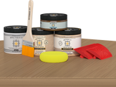 Wood'n Finish Front Door Kit - Pickled Oak — Matte kit contents
