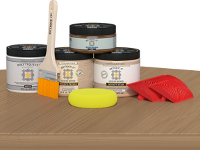 Wood'n Finish Front Door Kit - Pickled Oak — Matte kit contents