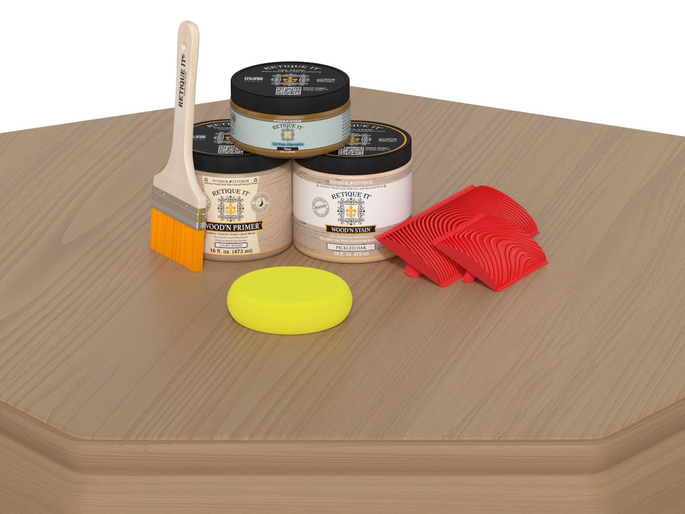 Tabletop Wood'n Finish Kit (Double Size) - Pickled Oak