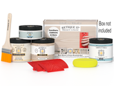 Retique It Wood'n Finish Kit WNK16-SBCH-TPLQS with assorted wood stain and finish products in a box.