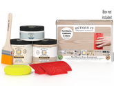 Sun-bleached Multi-purpose Wood'n Kit by Retique It® for finishing and staining wood surfaces, includes all necessary tools and materials.
