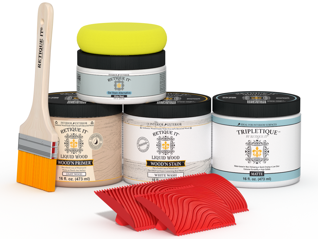 Retique It White Wash countertop kit for kitchen islands, featuring wood stain and finishing supplies in a natural wood appearance.