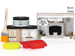 Retique It® Fireplace Wood'n Finish Kit in White Wash for full fireplace staining, includes stain and finishing supplies.