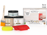Retique It® Wood'n Finish Kit in White Wash, medium-sized multi-purpose kit for wood finishing projects, includes applicator tools.