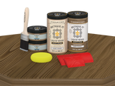 Retique It Wood'n Finish Front Door Kit (Double) in Barn Wood stain, showcasing a double front door with a rustic wood appearance.