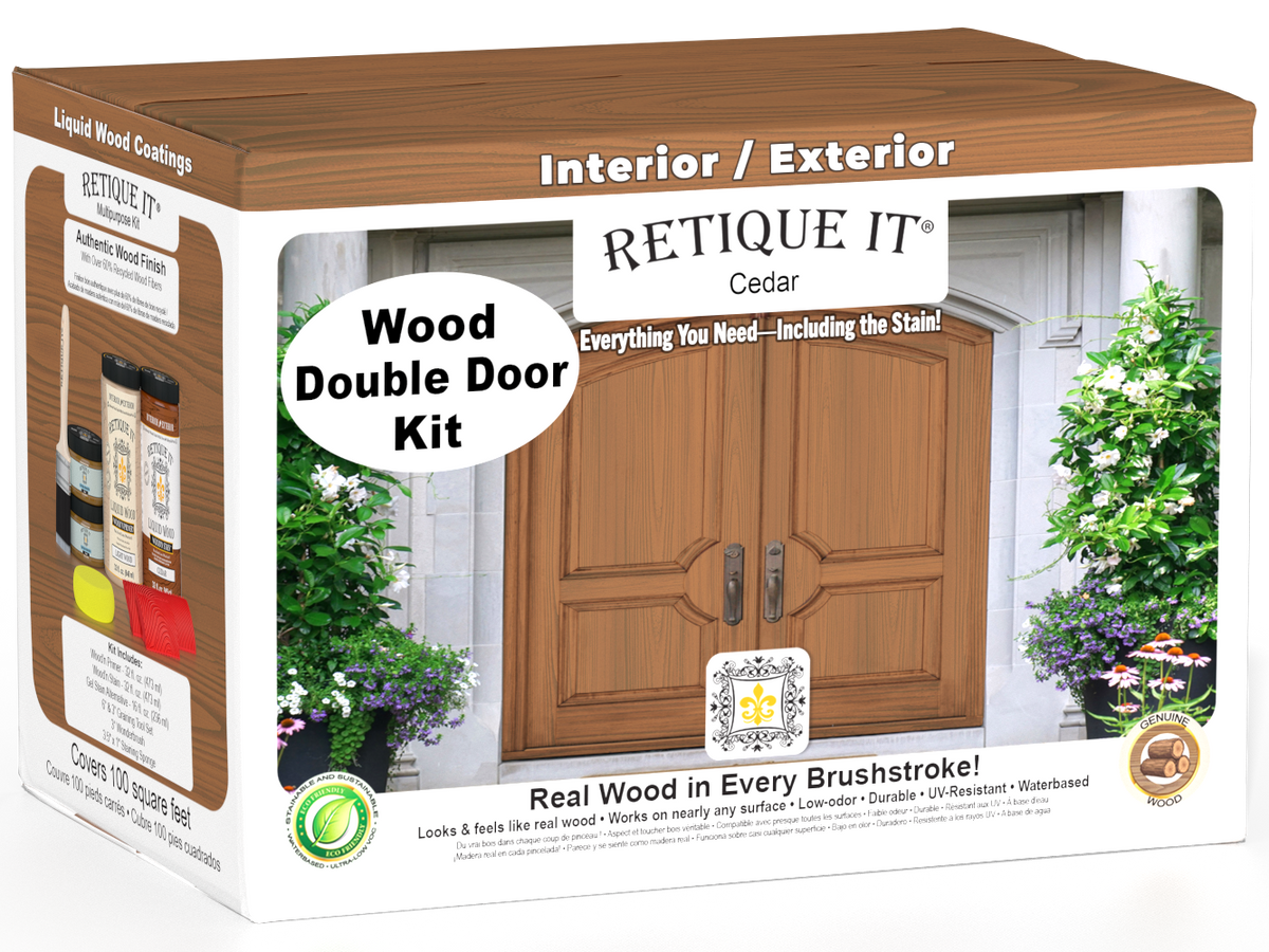 Wood'n Finish Front Door Kit (Double) - Cedar — box hero
