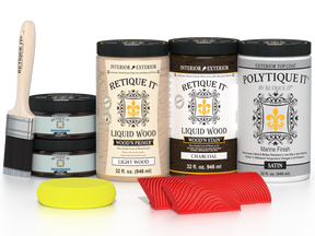 Large Charcoal Wood'n Kit by Retique It® with satin finish, suitable for exterior wood surfaces and multi-purpose use.