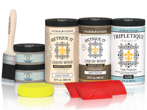 Large Drift Wood Wood'n Finish Kit by Retique It® with glossy interior top coat for multi-purpose wood finishing.