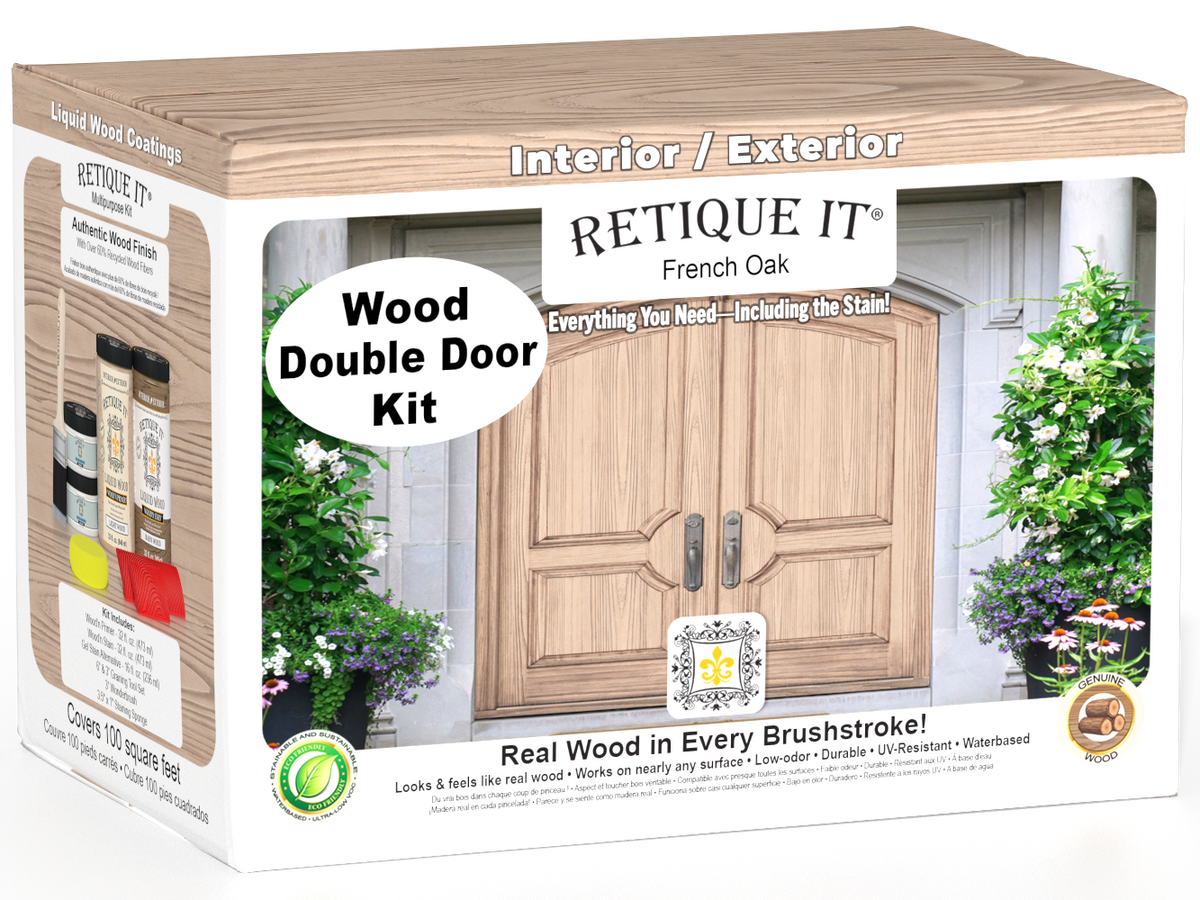 Wood'n Finish Front Door Kit (Double) - French Oak — box hero