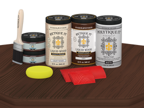Wood'n Finish Front Door Kit (Double) - Java — Matte kit contents