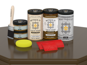 Large Dark Pecan Wood'n Kit by Retique It® with exterior top coat, includes wood finish products for versatile wood projects.