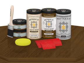 Wood'n Finish Front Door Kit (Double) - Dark Pecan — Gloss kit contents