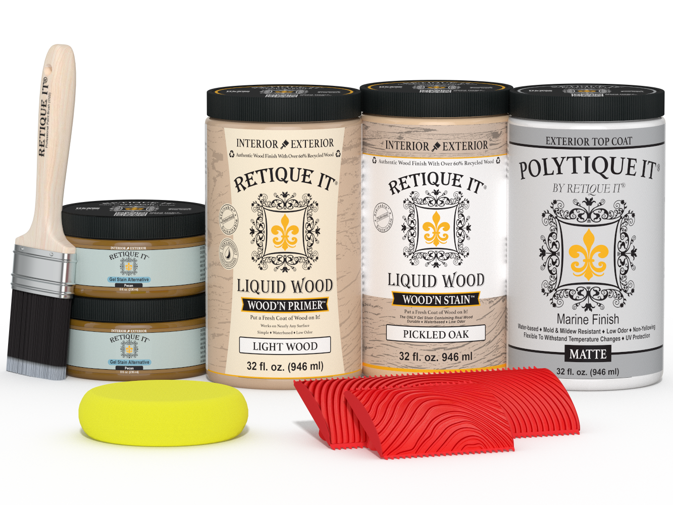 Large Wood'n Kit in Pickled Oak with matte finish from Retique It® for exterior wood projects.