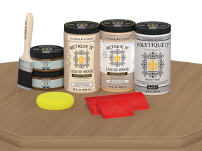 Wood'n Finish Front Door Kit (Double) - Pickled Oak — Matte kit contents