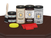 Large Red Mahogany Wood'n Finish Kit from Retique It with exterior top coat and matte finish, shown with wood surface.