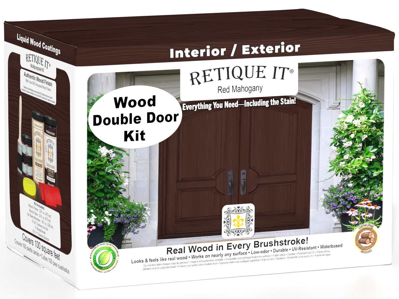 Wood'n Finish Front Door Kit (Double) - Red Mahogany — box hero
