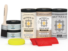Large Sun Bleached Wood'n Kit exterior top coat from Retique It® Wood'n Finish Kits, matte finish on wood surface.