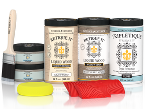 Large Weathered Wood Multi-purpose Wood'n Kit by Retique It® with glossy interior top coat for wood finishing.