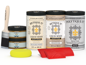 Large White Oak Wood'n Finish Kit by Retique It® with exterior top coat in matte finish, designed for versatile wood finishing projects.
