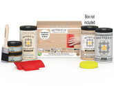 Retique It Wood'n Finish Kit in warm oak color, includes wood stain and finishing supplies for furniture restoration.