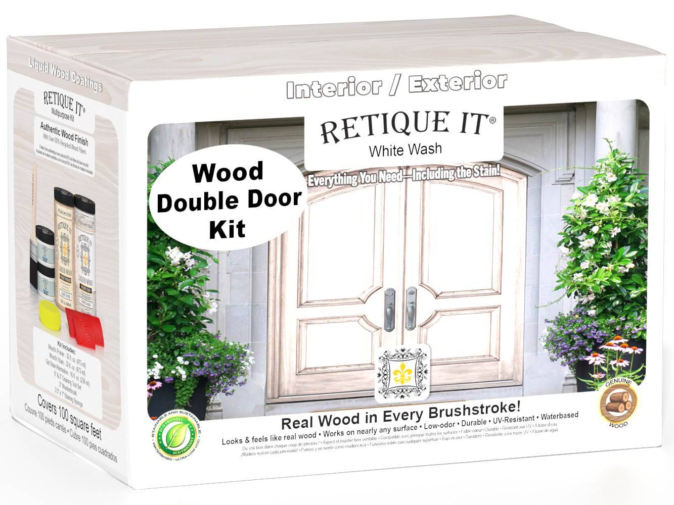 Wood'n Finish Front Door Kit (Double) - White Wash — box hero