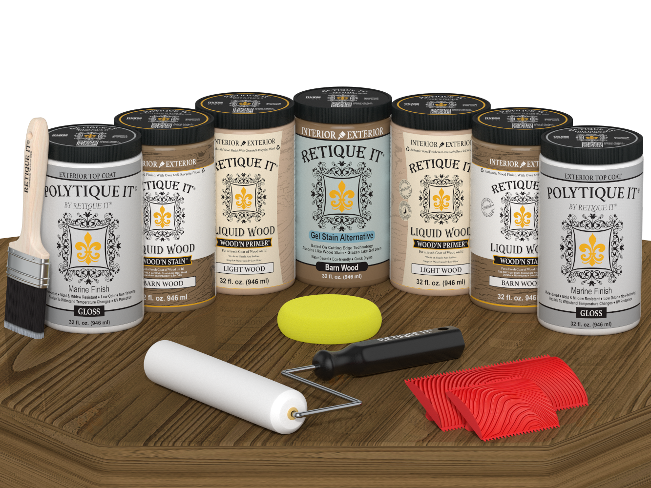 Wood'n Door Kit (Front & Garage Door) - Barn Wood — Gloss kit contents