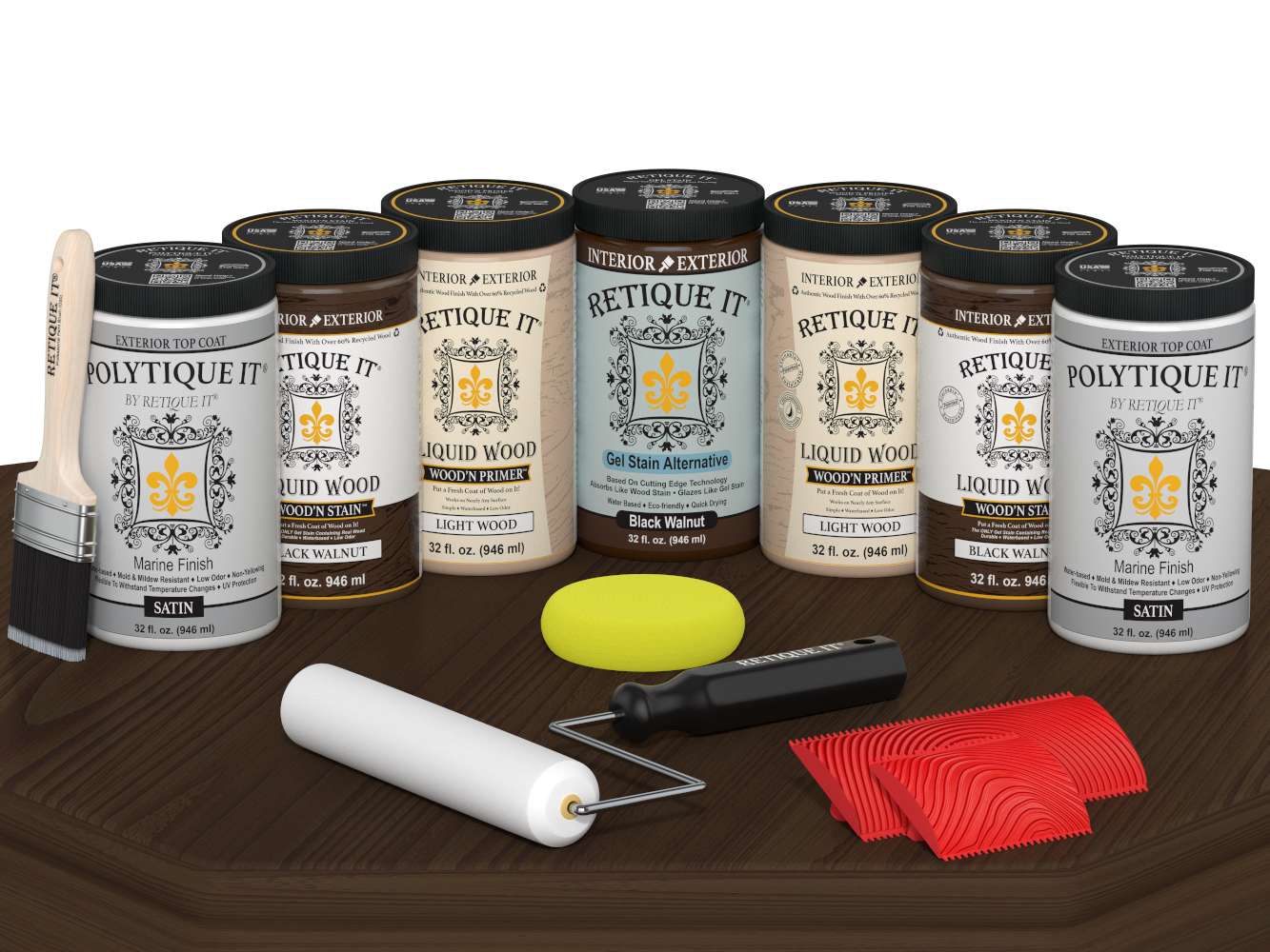 Wood'n Door Kit (Front & Garage Door) - Black Walnut — Satin kit contents