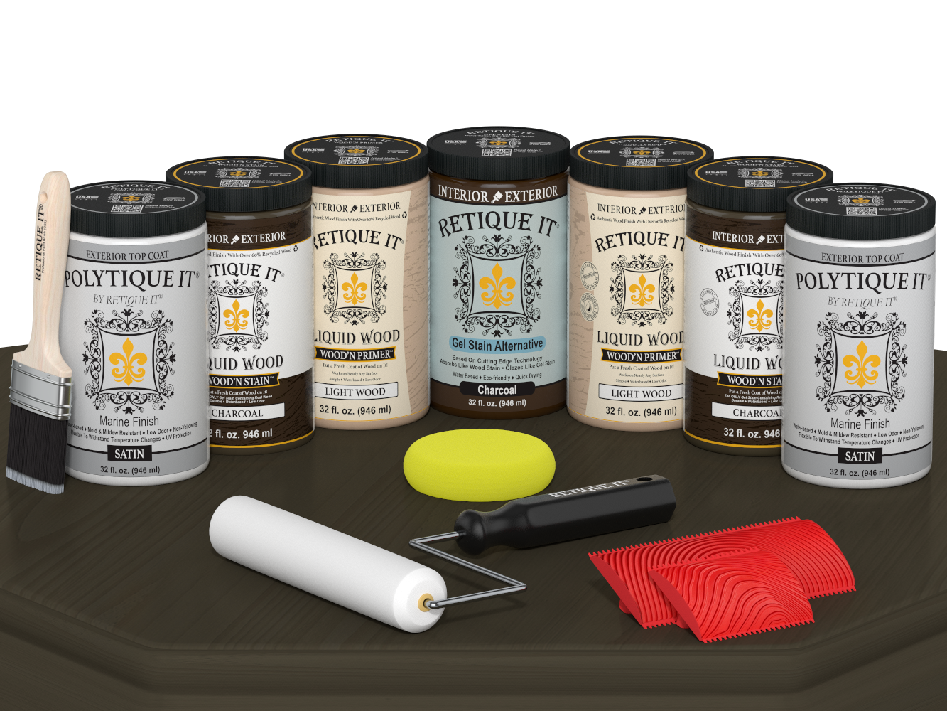 Wood'n Door Kit (Front & Garage Door) - Charcoal — Satin kit contents