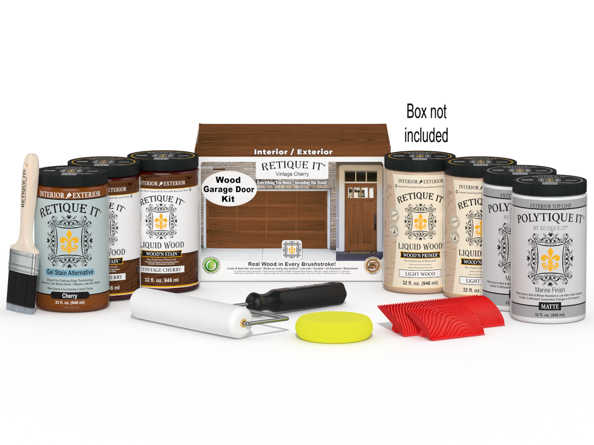 Wood'n Door Kit (Front & Garage Door) - Vintage Cherry — Matte kit contents with door box