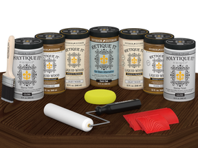 Wood'n Door Kit (Front & Garage Door) - Dark Oak — Gloss kit contents
