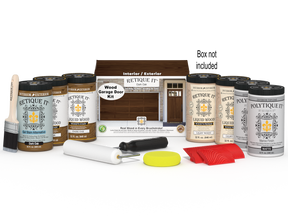 Wood'n Door Kit (Front & Garage Door) - Dark Oak — Matte kit contents with door box