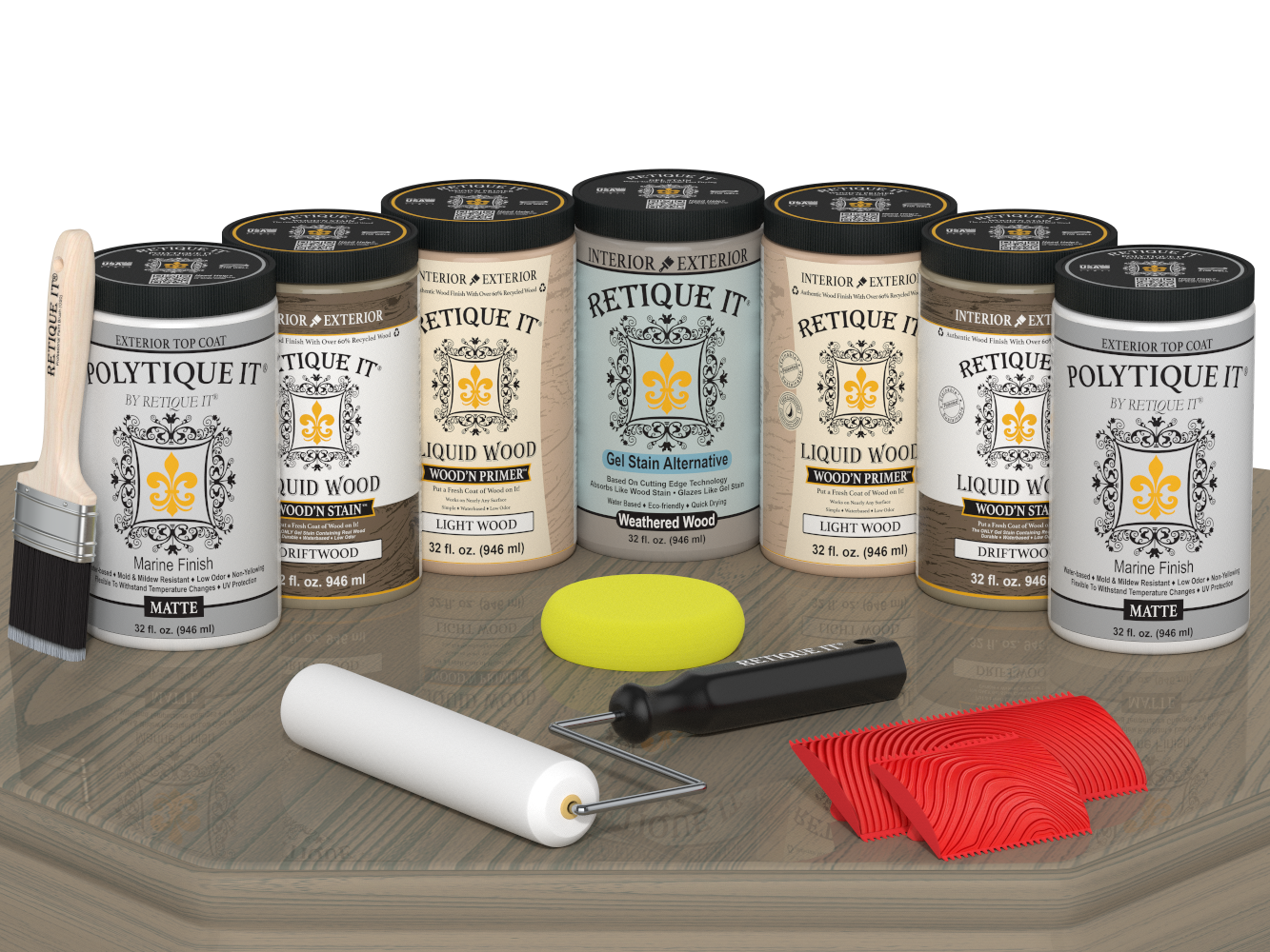 Wood'n Door Kit (Front & Garage Door) - Drift Wood — Matte kit contents