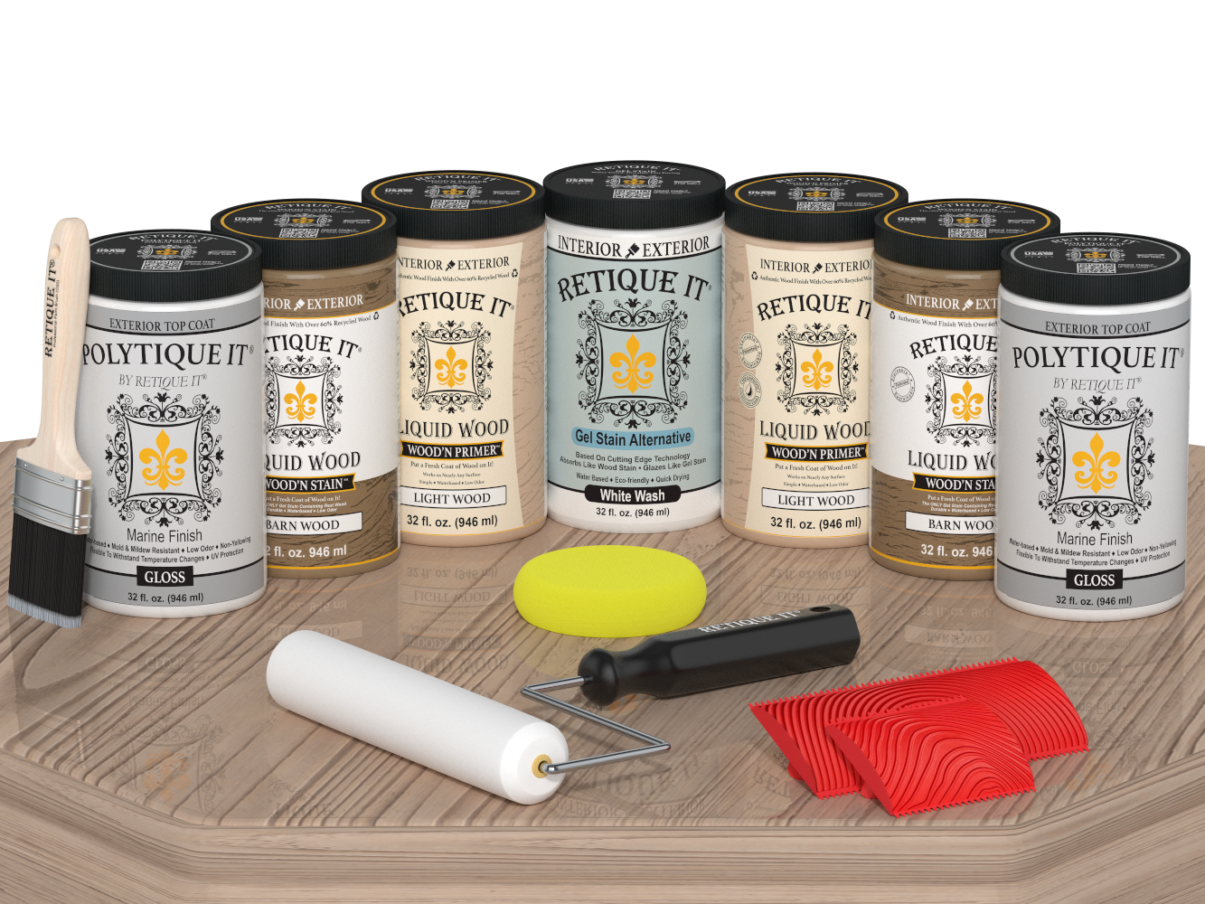 Wood'n Door Kit (Front & Garage Door) - French Oak — Gloss kit contents