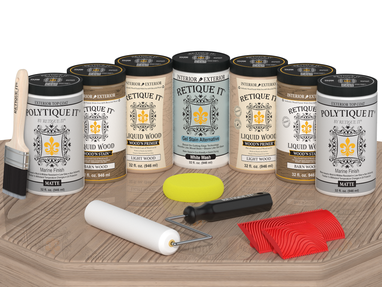 Wood'n Door Kit (Front & Garage Door) - French Oak — Matte kit contents