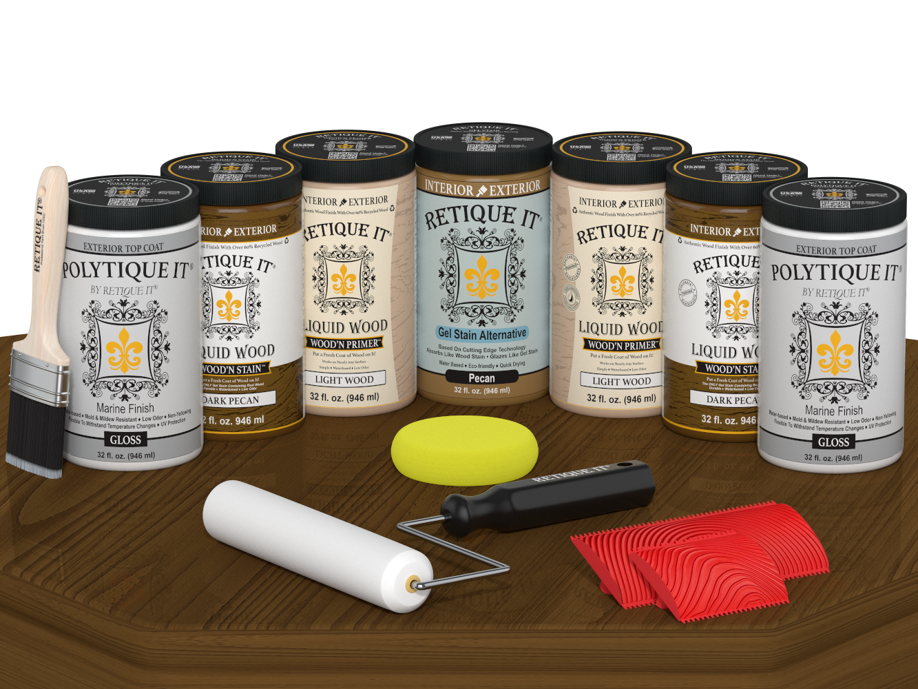 Wood'n Door Kit (Front & Garage Door) - Dark Pecan — Gloss kit contents
