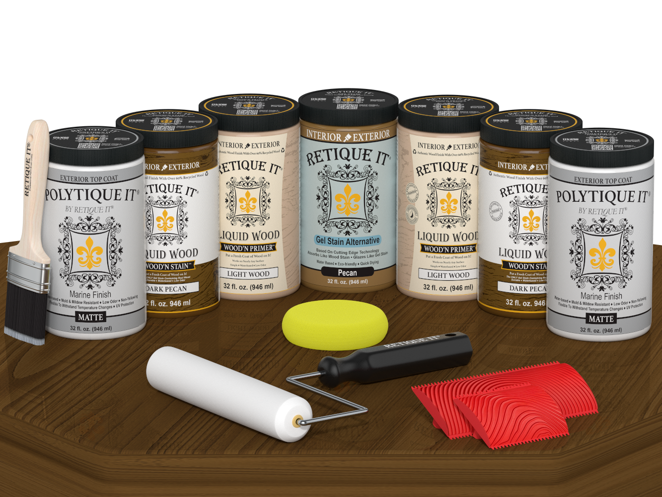 Wood'n Door Kit (Front & Garage Door) - Dark Pecan — Matte kit contents