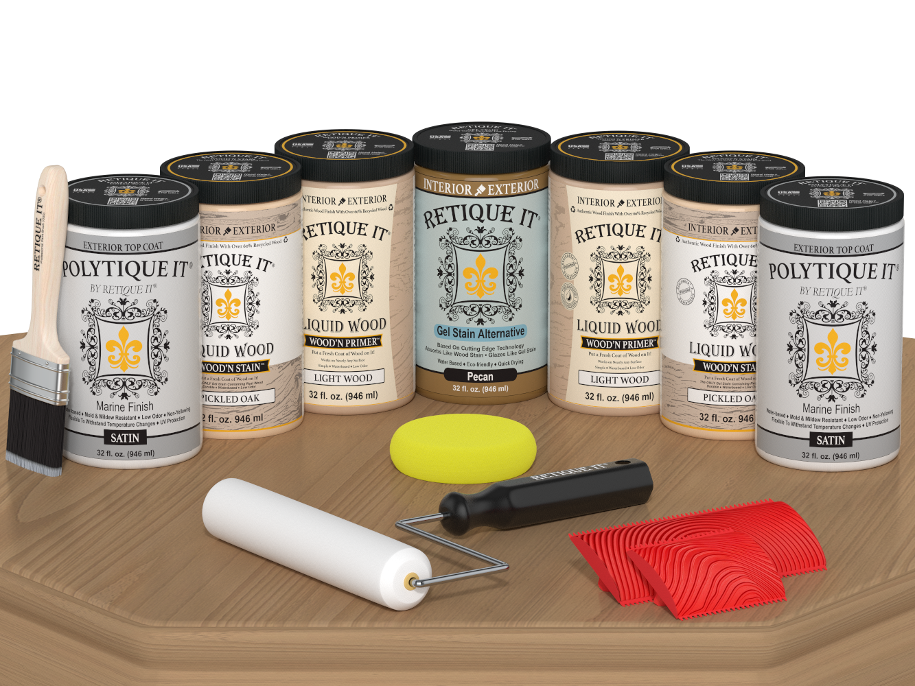 Wood'n Door Kit (Front & Garage Door) - Pickled Oak — Satin kit contents