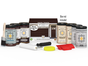 Wood'n Door Kit (Front & Garage Door) - Red Mahogany — Matte kit contents with door box