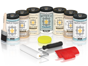 Retique It Wood'n Cabinet Kit with 24 grained sun-bleached doors, glossy finish for wood cabinet transformation.