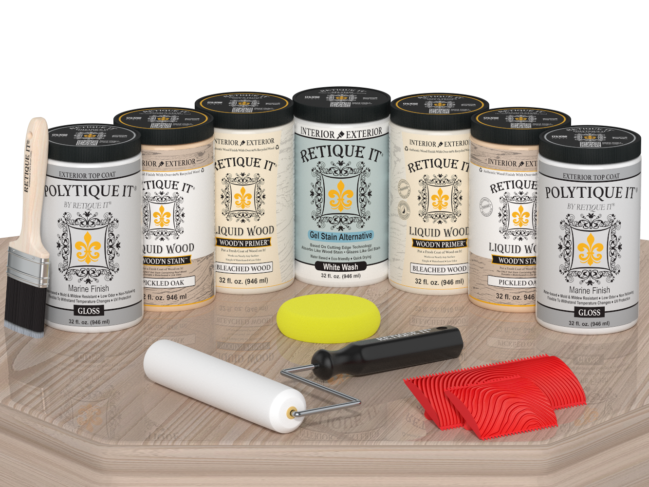 Wood'n Door Kit (Front & Garage Door) - Sun Bleached — Gloss kit contents