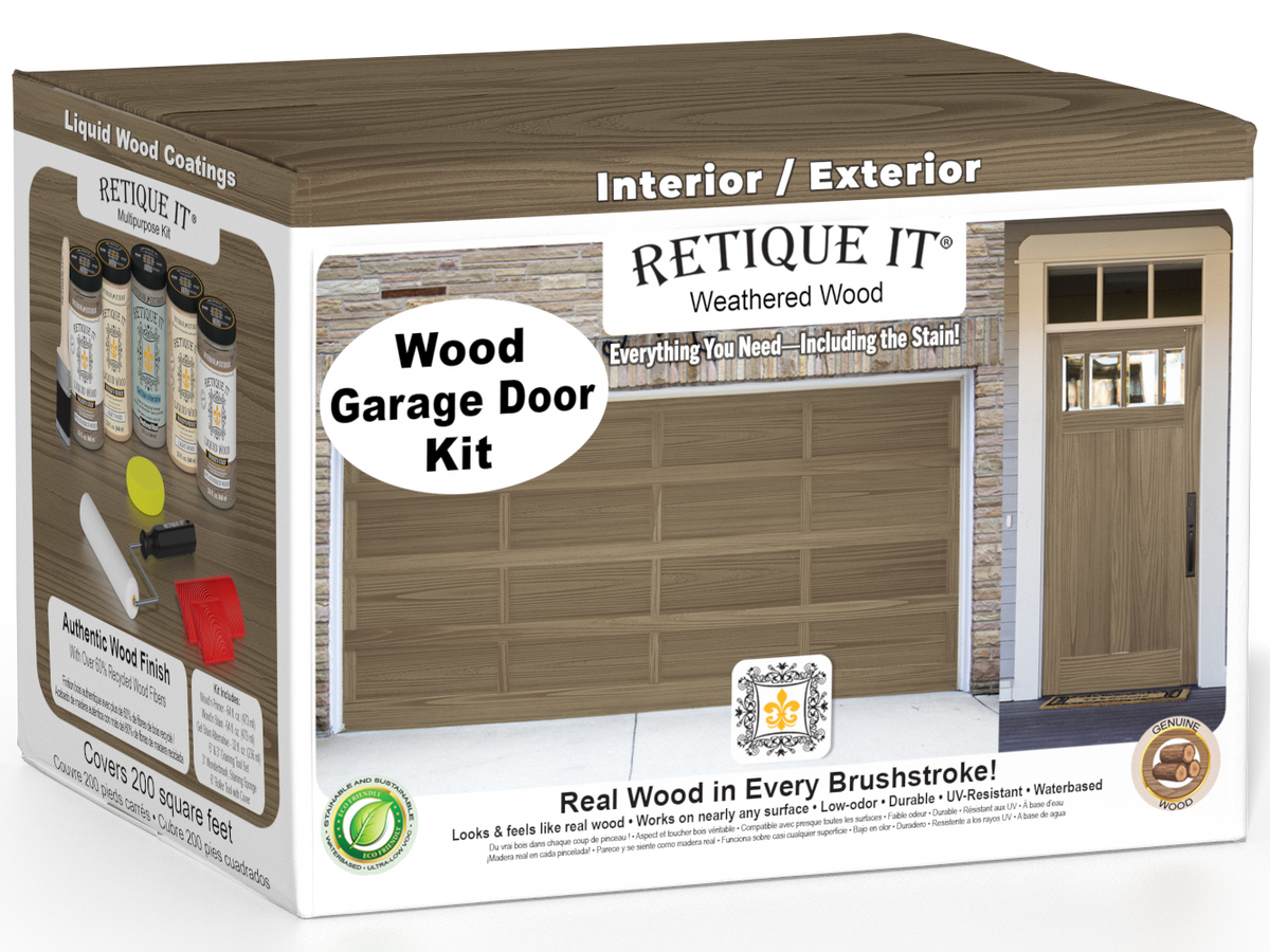 Wood'n Door Kit (Front & Garage Door) - Weathered Wood — box hero