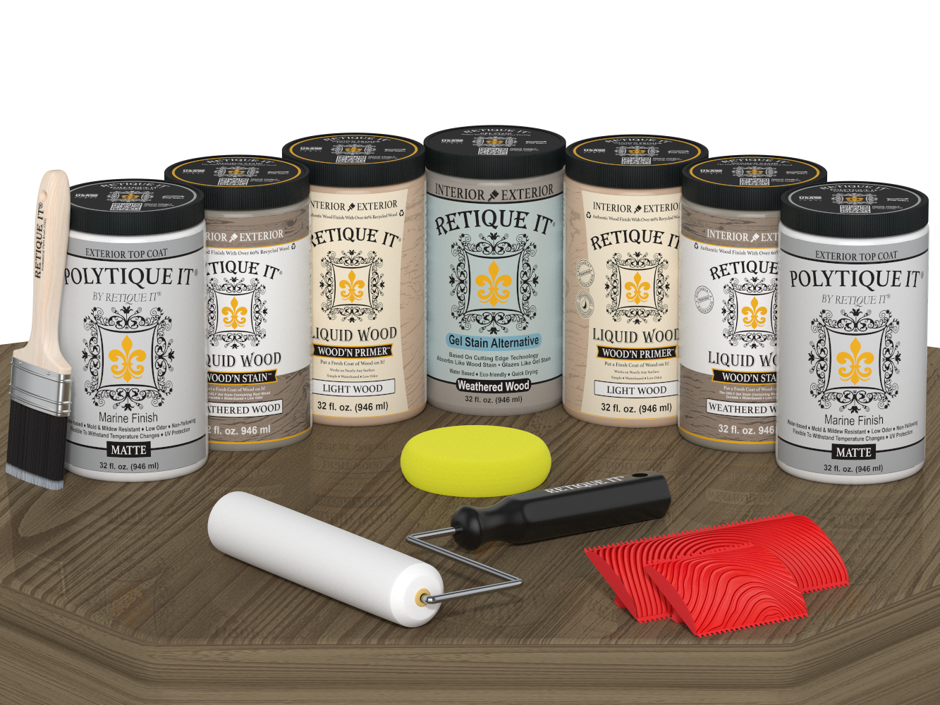 Wood'n Door Kit (Front & Garage Door) - Weathered Wood — Matte kit contents