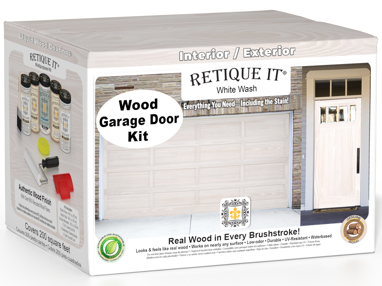 Wood'n Door Kit (Front & Garage Door) - White Wash — box hero