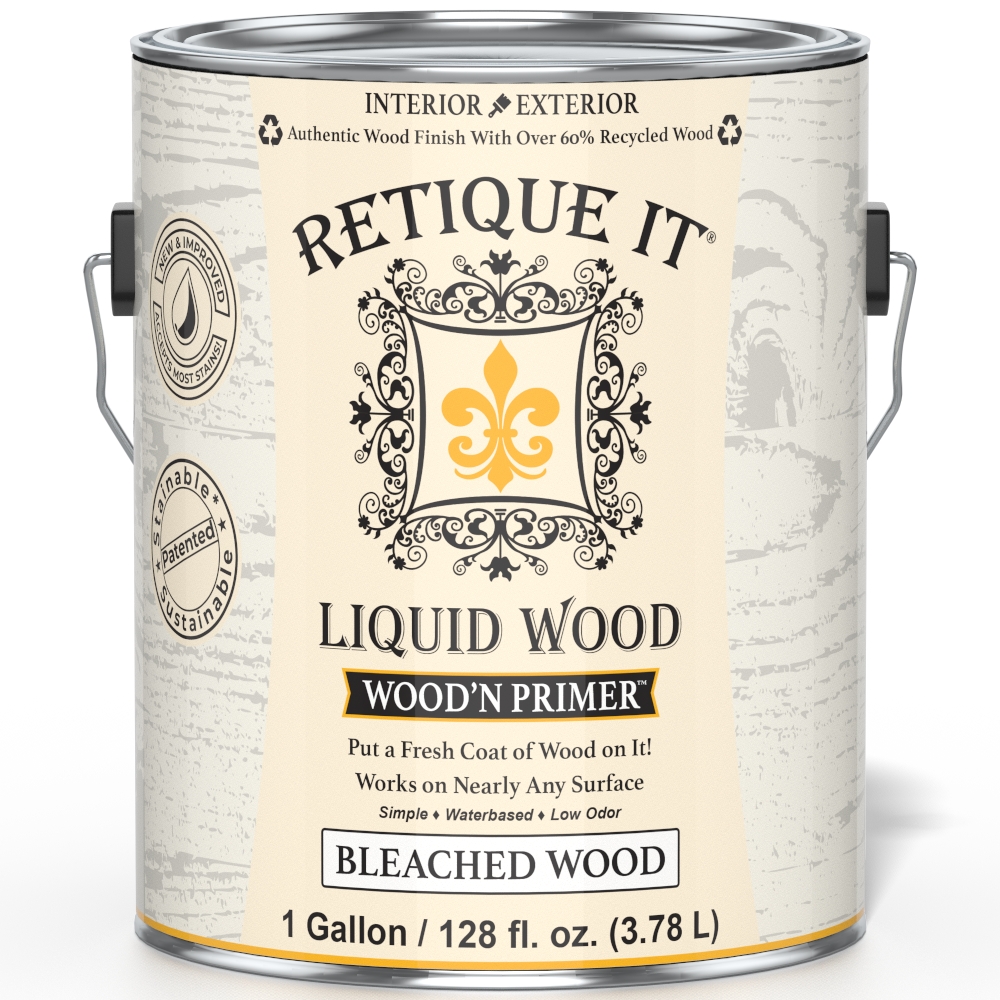 Retique It® Wood'n Primer in Bleached Wood finish, a primer for wood surfaces with a light, natural appearance.