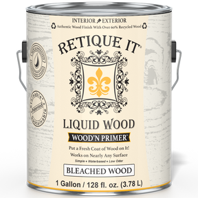 Retique It® Wood'n Primer in Bleached Wood finish, a primer for wood surfaces with a light, natural appearance.