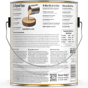 Retique It® Liquid Wood Wood'n Primer in bleached wood finish, 128 fl oz, showing the primer applied on a surface for wood projects.