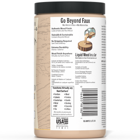 Retique It Liquid Wood Wood'n Primer in light wood color, 32 fl oz bottle, used for wood surface preparation and finishing.