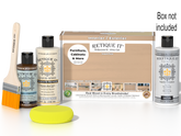 Retique It White Oak multi-purpose exterior satin top coat wood finish kit with smooth finish and included applicator tools.